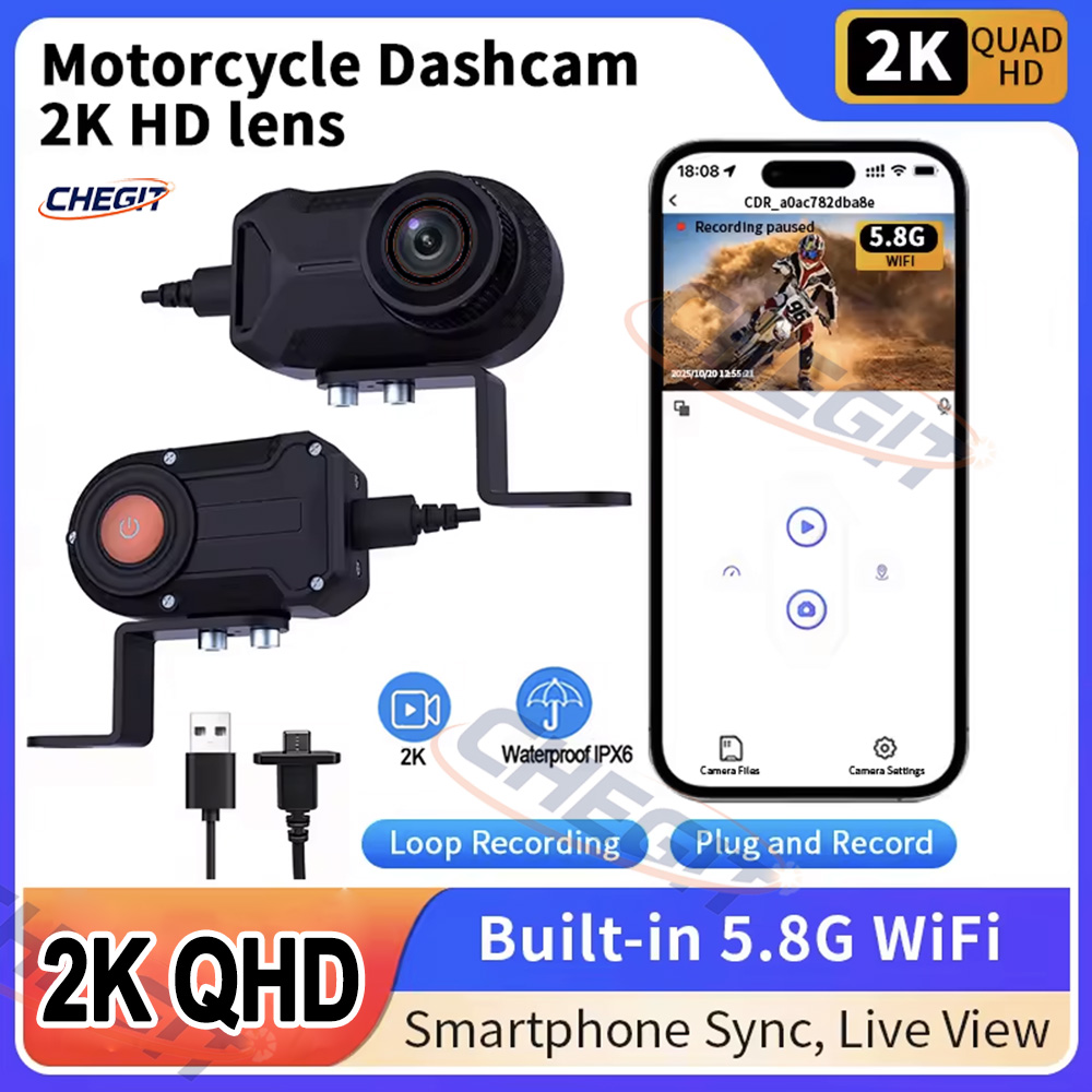 Motorcycle DVR 2K HD WiFi With - Mountain Biking Videos 评论和价格