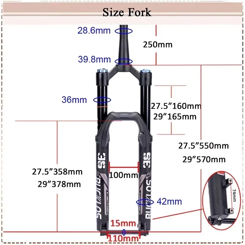 BUCKLOS 27.5/29 Inch MTB Air S - Mtb Fork Air 评论和价格